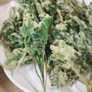 思い出のメニュー「よもぎの天ぷら」